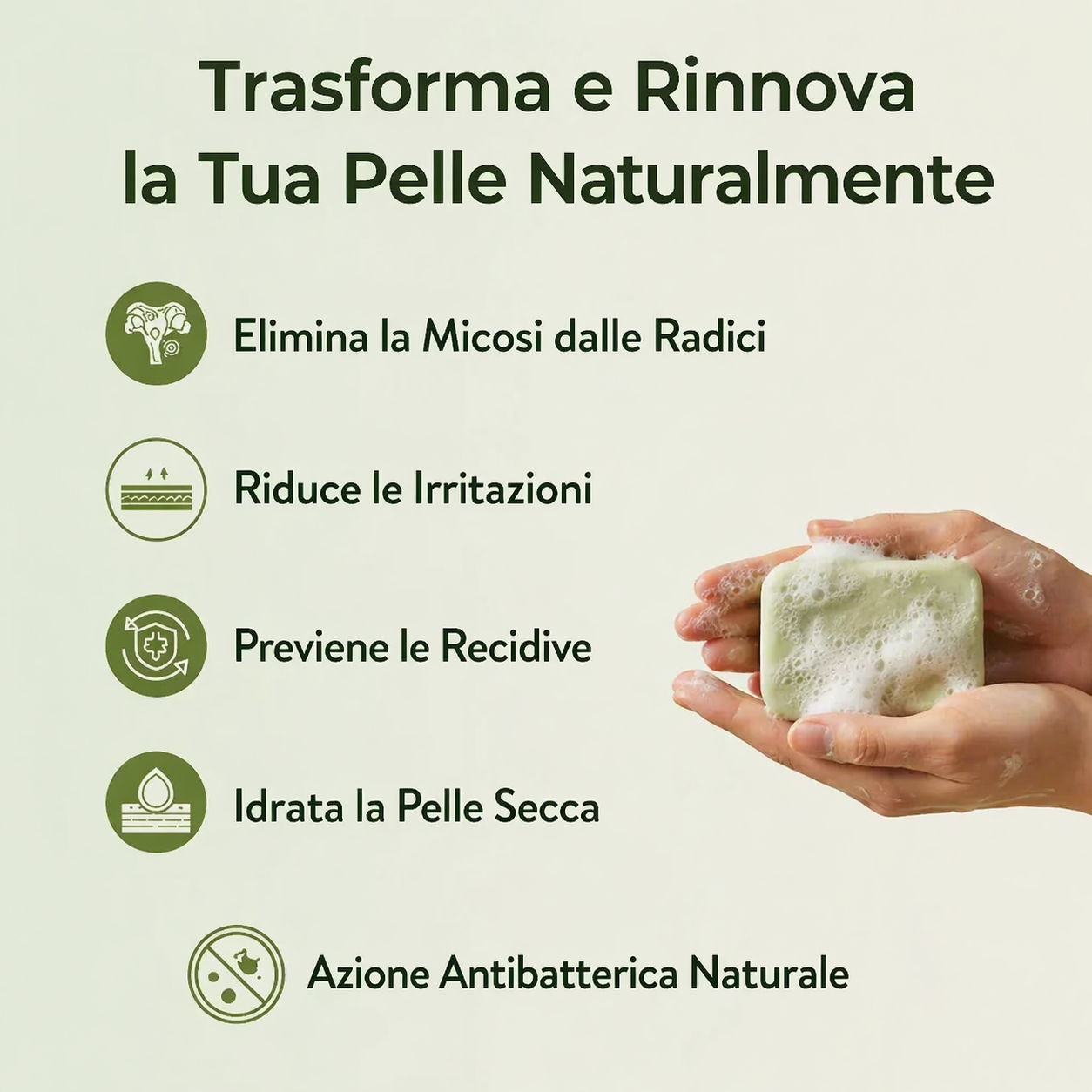 Sapone naturale purificante e antifungino.